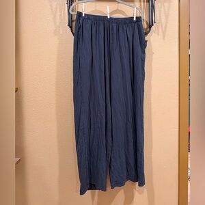 aerie charcoal Gray Elastic-Waist Wide Leg Pants